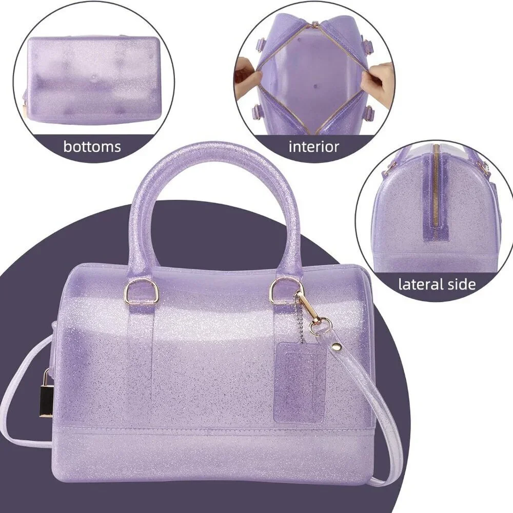Summer Jelly Crystal Handbag PVC Transparent Purse Crossbody Clutch